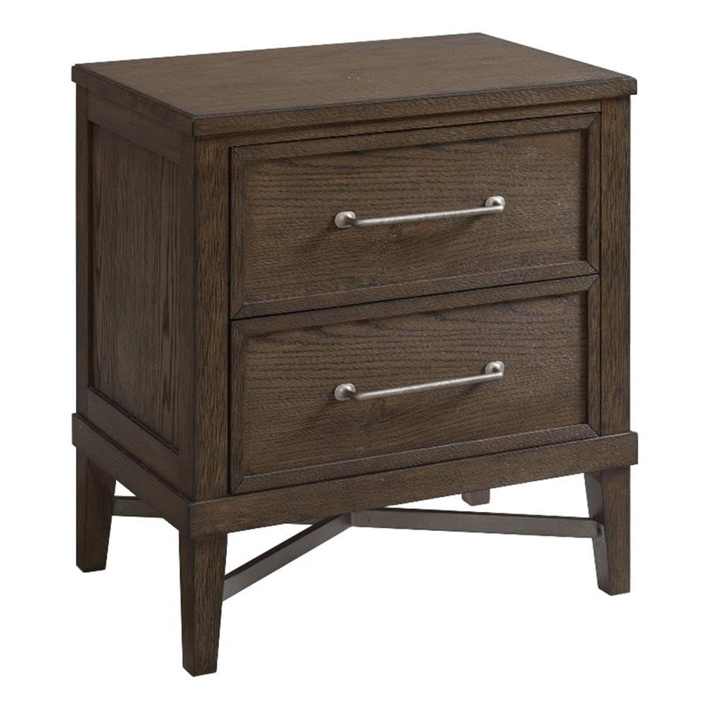 Intercon Preston 26&quot; Wide Bedroom Nightstand with 2 Drawers, Weathered Vintage Oak Furniture