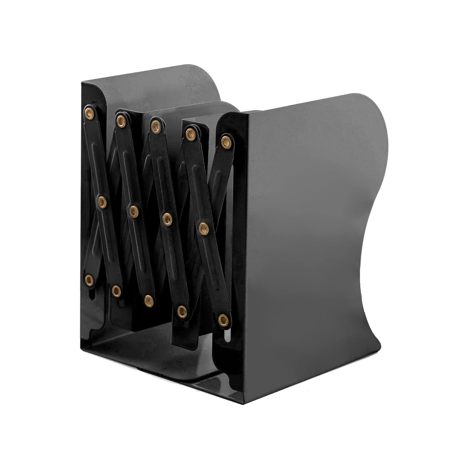 Zyners Adjustable Metal Bookends Heavy Duty For Shelves, 2 Dividers, Anti-Slip Design Expandable Book Ends For Desk, Office(Dark