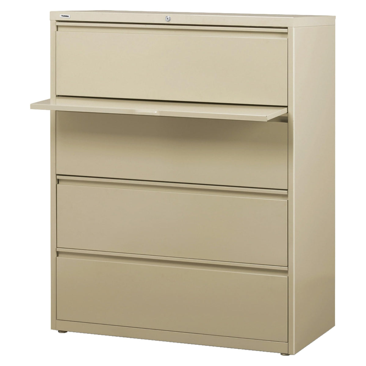 Lorell 4-Drawer Lateral File, 42 By 18-5/8 By 52-1/2-Inch, Putty