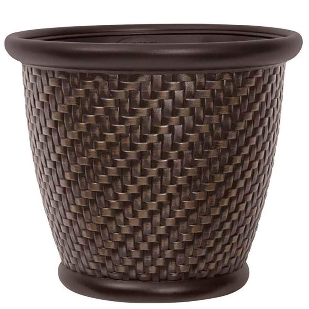 Suncast 1807J4 Trv174255 18' X 16.5' Resin Planter-Lightweight Contemporary Flower Po, Dark Brown