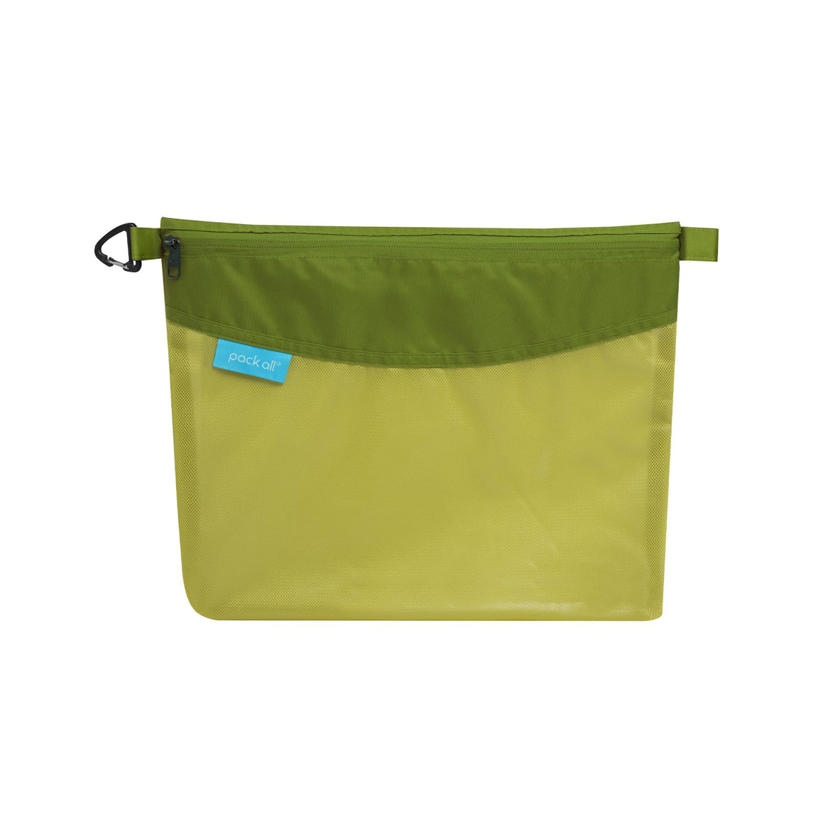 Pack All Water-Resistant Material Zipper Pouch, Mesh Zipper Bag For Storage, Travel, Office (Large, Green)