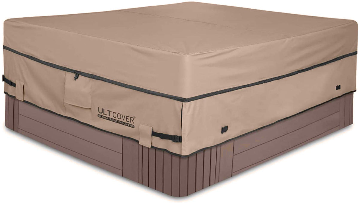 Ultcover Waterproof 600D Polyester Square Hot Tub Cover Outdoor Spa Covers 76 X 76 Inch