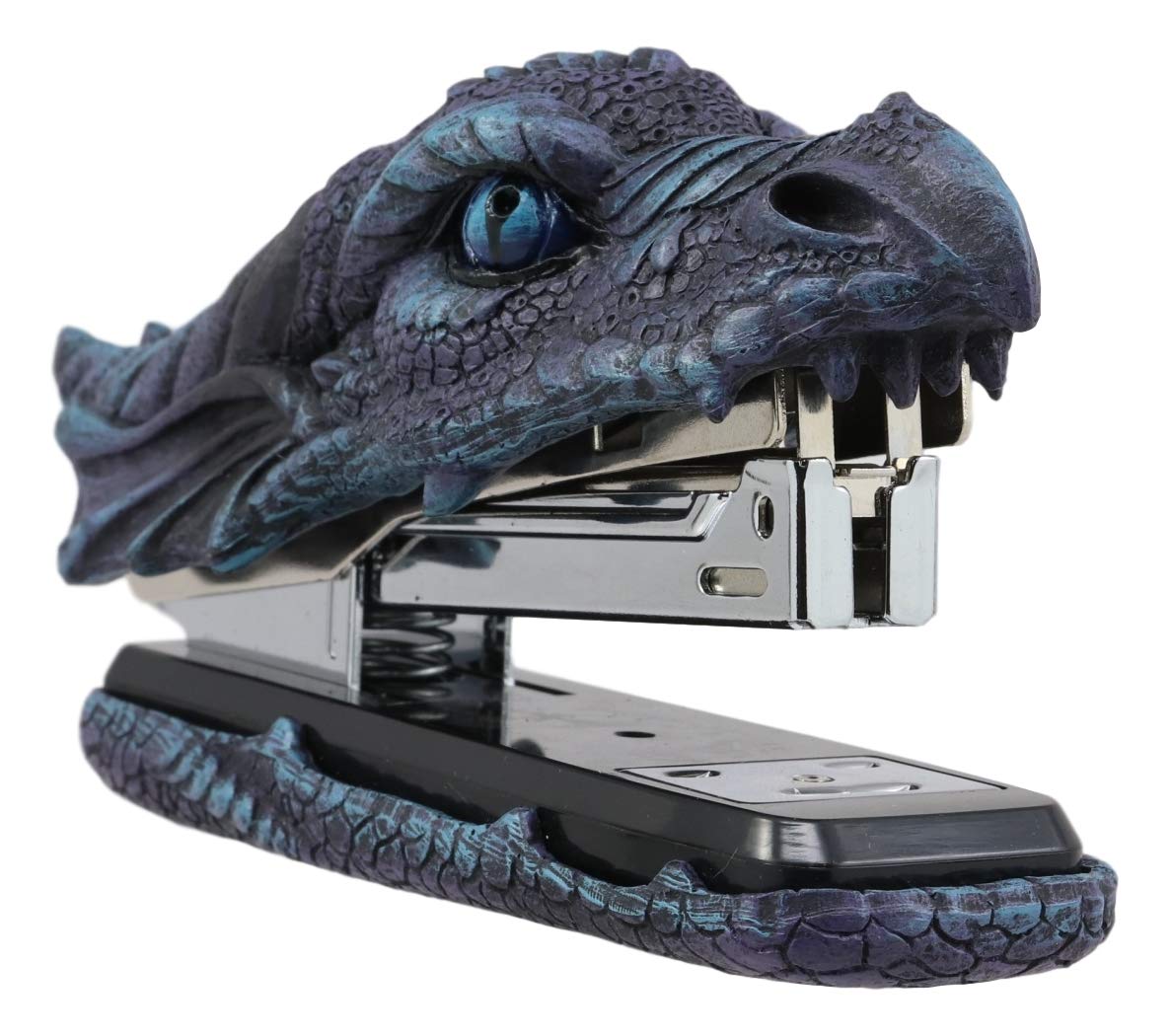 Ebros Gift Legendary Blue Ice Fire Dragon Head Stapler Light Duty Office Desktop Accessory Home Decor Resin Stationery Dungeons