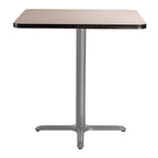 National Public Seating NPS 36" Square Cafe Table with X Base, 36" Height, Particleboard Core/T-Mold, Grey Nebula Top, Grey Frame