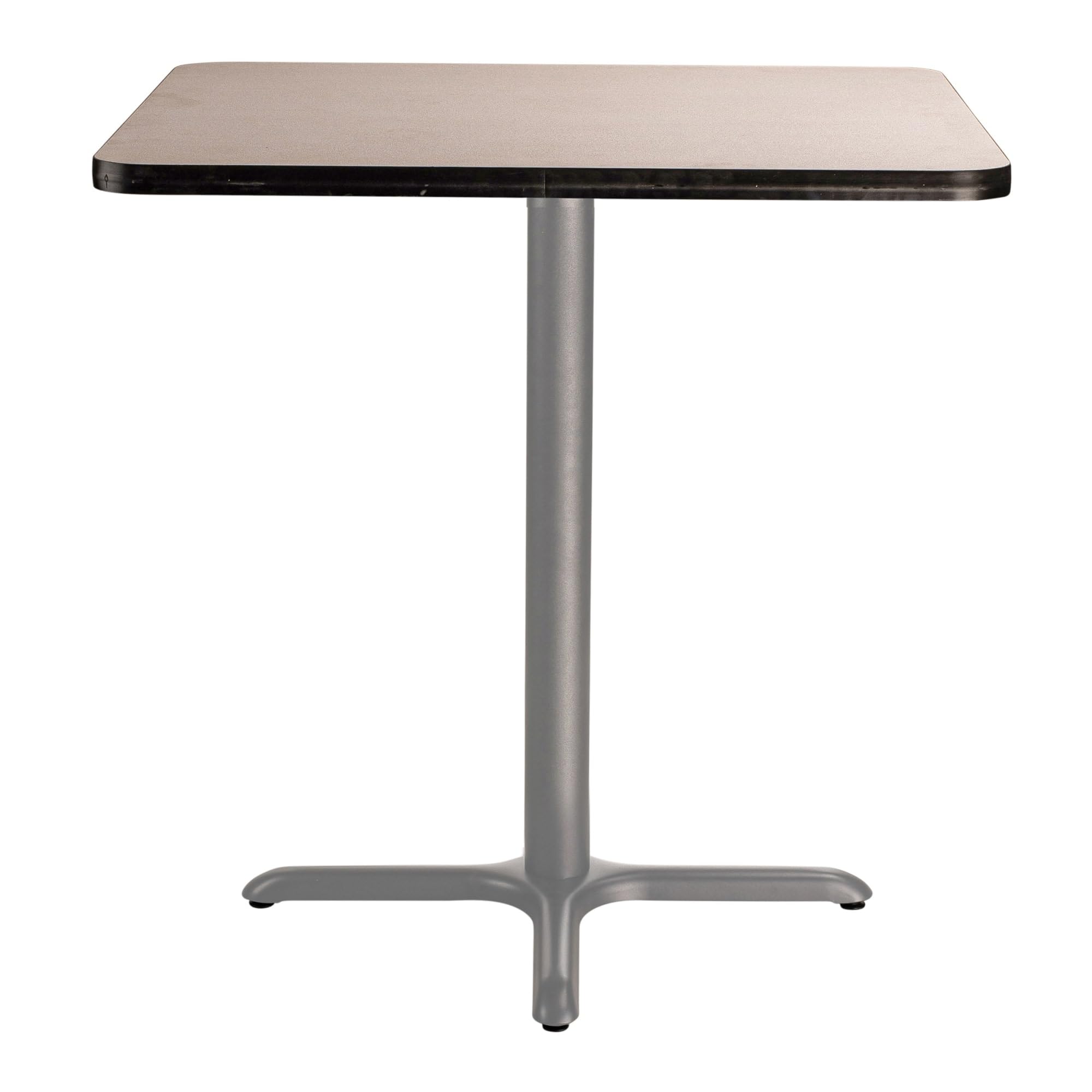National Public Seating NPS 36" Square Cafe Table with X Base, 36" Height, Particleboard Core/T-Mold, Grey Nebula Top, Grey Frame