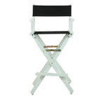 Casual Home Director'S Chair ,White Frame/Black Canvas,30" - Bar Height