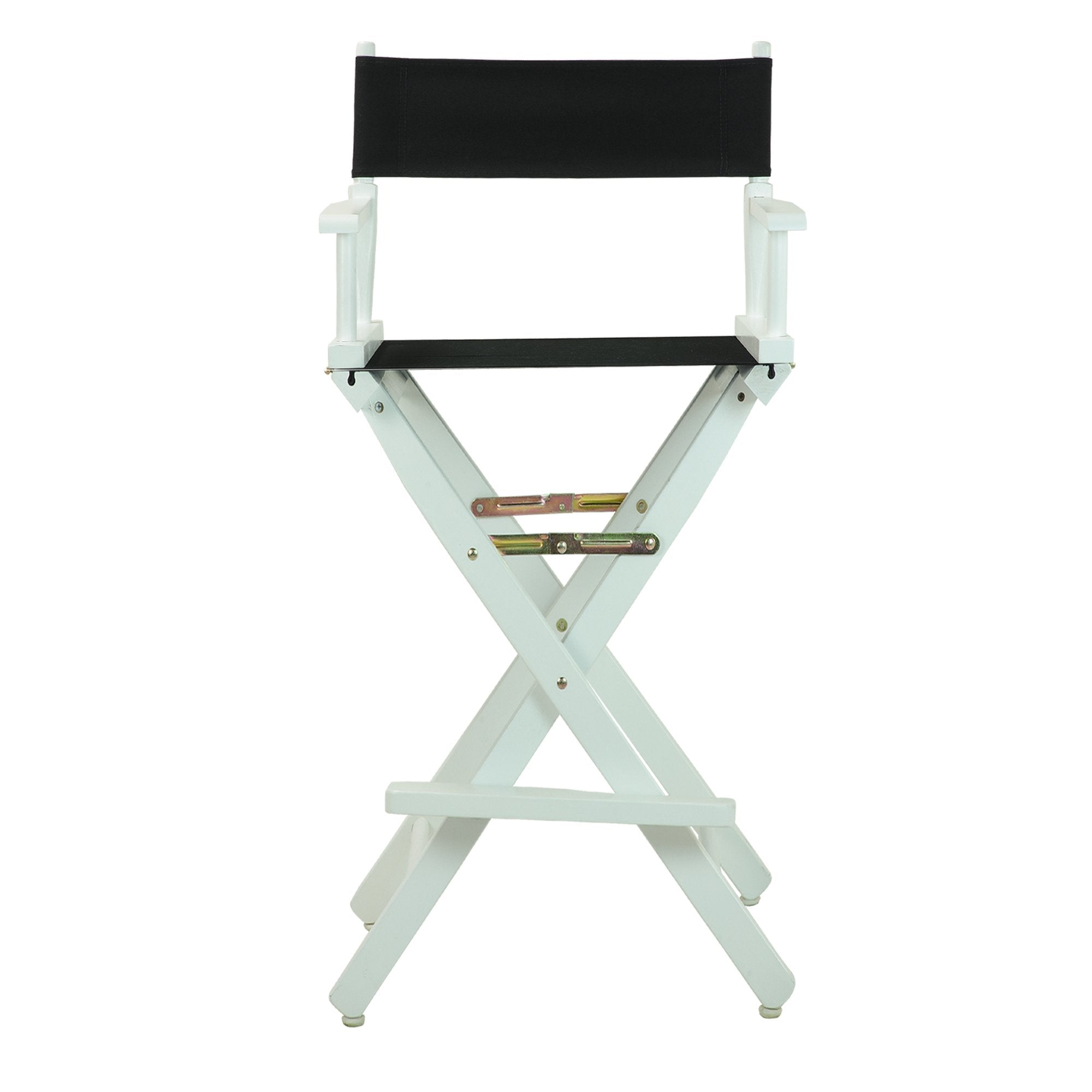Casual Home Director'S Chair ,White Frame/Black Canvas,30" - Bar Height