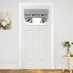 HOMEIDEAS Linen French Door Curtains, Privacy Small Door Window Curtains, 26 X 20 Inch French Door Shades for Front Door, Therma
