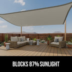 Gorilla Grip Heavy Duty Sun Shade, Uv Protection Fade Tear And Rust Resistant Rectangle Sunshade Canopy, Curved Edges Blocks Sunlight, Breathable Sail, Outdoor Patio, Lawn Garden 10X13 Ft Gray