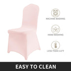 Peomeise 12Pcs Stretch Spandex Chair Cover For Wedding Party Dining Banquet Event (Blush Pink, 12)