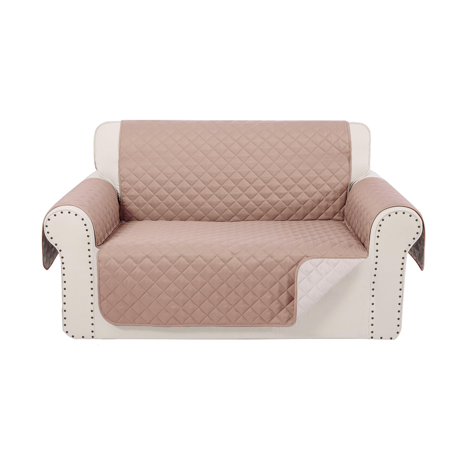 Luxshare Home Reversible Loveseat Sofa Covers Couch Cover Furniture Protector(Loveseat,Camel/Beige)