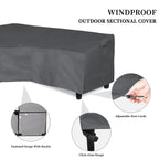 Easy-Going Patio V-Shaped Sectional Sofa Cover, Waterproof Outdoor Sectional Cover,Heavy Duty Garden Furniture Cover With Air Vent 118' L (On Each Side) X 33.5' D X 31' H, Dark Gray