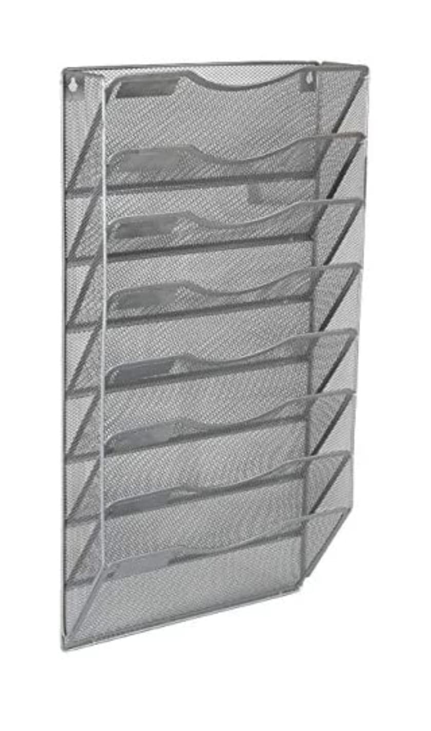 Klickpick Office 8 Sections Hanging Files Wall Mounted Metal Mesh Document File Organizer Magazine Holder Rack Organizer Racks M