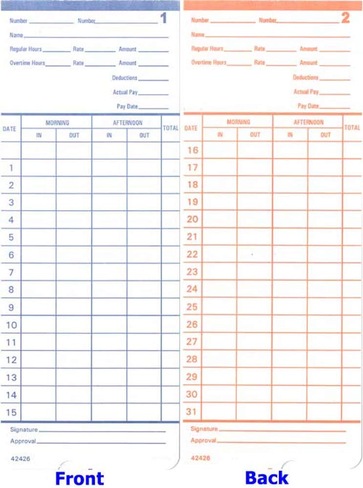 500 Time Cards 42426 For Pyramid 2400, Allied At-2400 At-2500