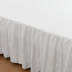 Tufted Bed Skirt Full Size, Ruffled Bed Skirt With Split Corners, Full Bed Skirt 18 Inch Drop, Striped Boho Full Size Bed Skirt