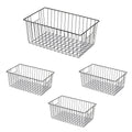16inch Freezer Wire Storage Organizer Baskets, Household Refrigerator Bin with Built-in Handles for Cabinet, Pantry, Closet, Bed