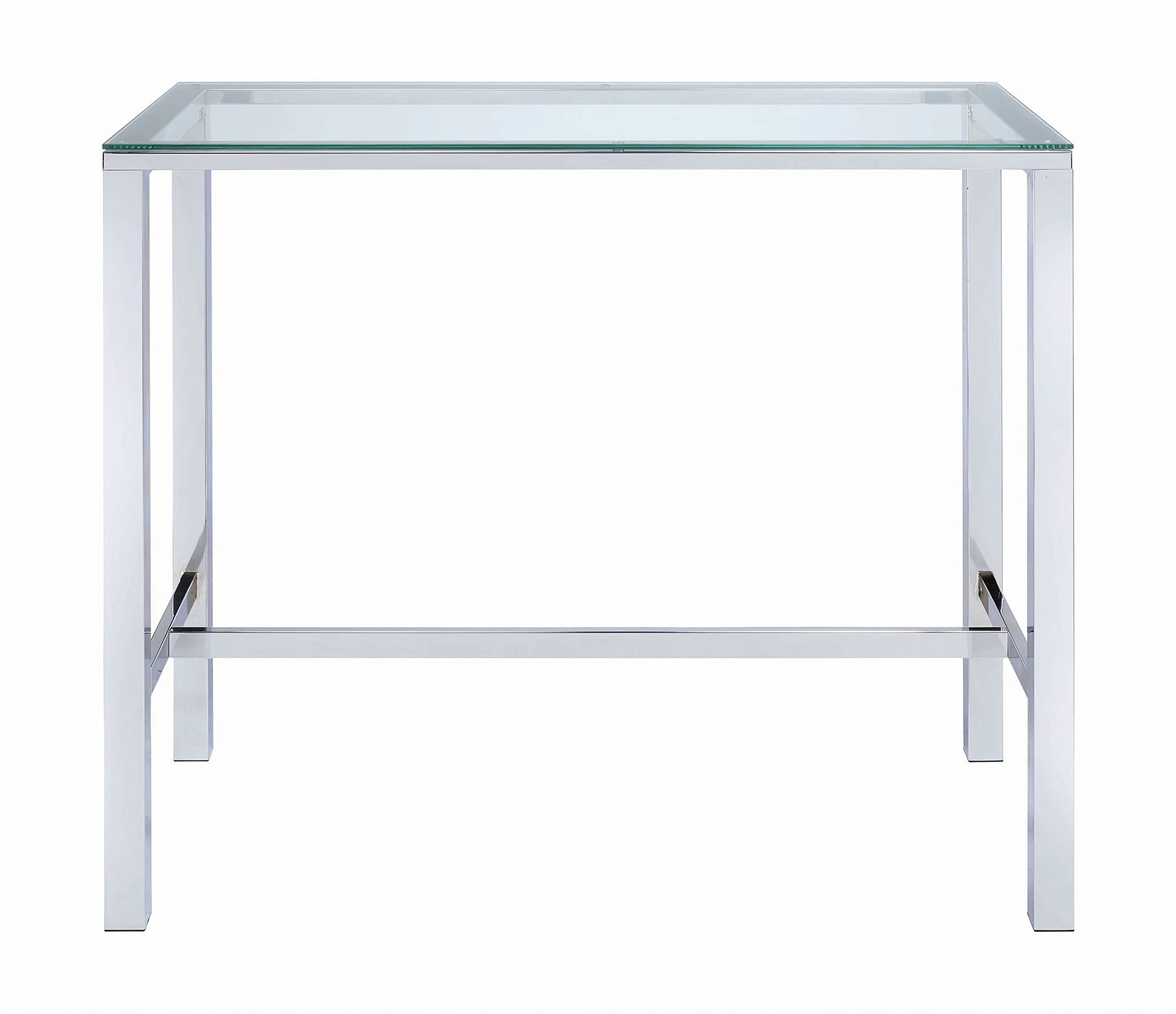 Coaster Home Furnishings Tolbert Bar Table With Glass Top Chrome