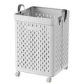 UAK Laundry Basket with Wheels, Collapsible Plastic Laundry Hamper with Handle, Foldable Laundry Basket Organizer for Laundry an