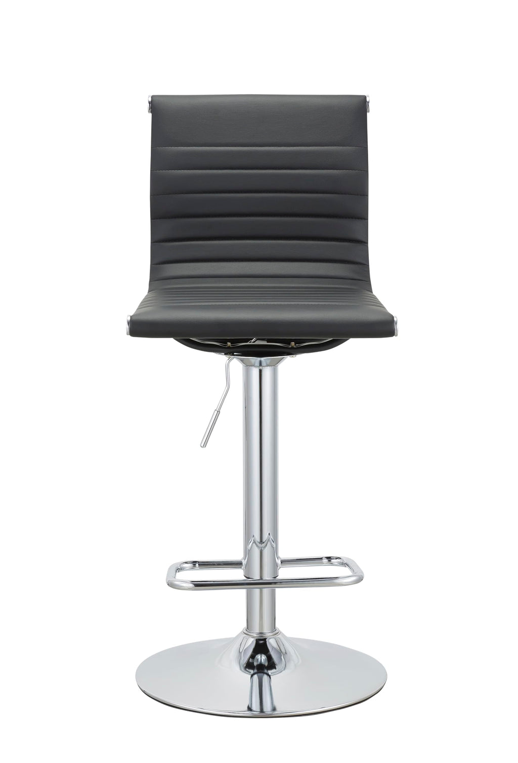 Neos Modern Furniture Adjustable (37" - 45.5") Balck PU Bar Stool with Chrome Leg, Set of 2