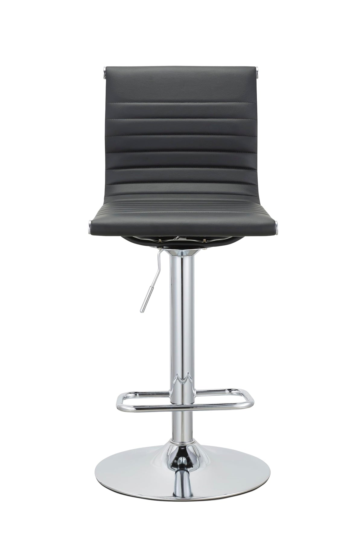 Neos Modern Furniture Adjustable (37&quot; - 45.5&quot;) Balck PU Bar Stool with Chrome Leg, Set of 2