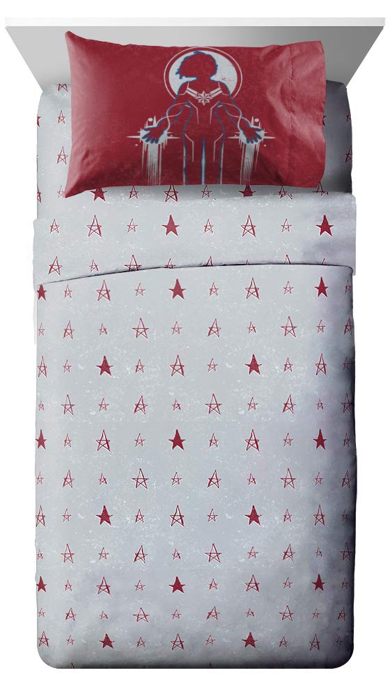 Jay Franco Taking Off Twin Sheet Set, Avengers-Captain Marvel