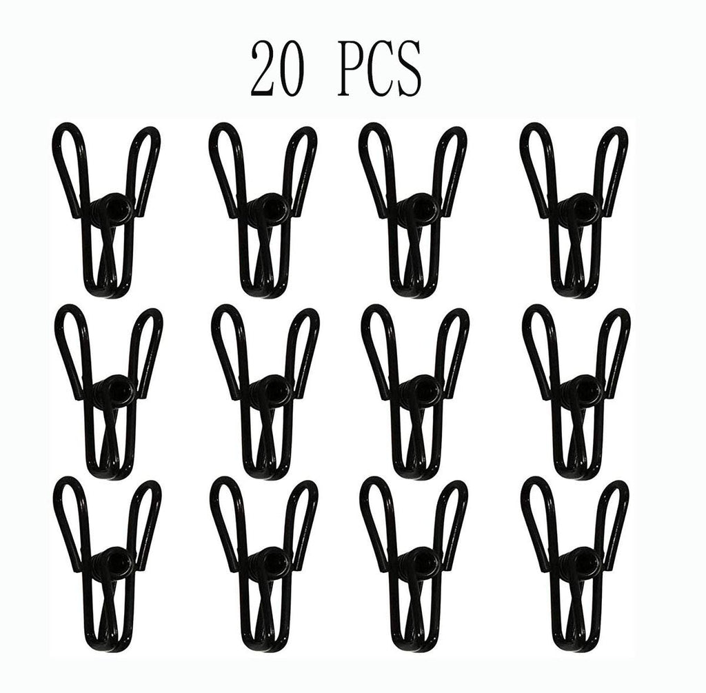 20 Pcs 2 Inch Black Chip Clips, Pvc Coating High Elasticity Strength Steel Clothes Pins, Food Clips And Bag Clips