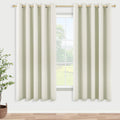 Koufall Room Darkening Curtains 63 Inches Long X 72W,70%-80% Blackout Cream Colored Curtains For Bedroom,Light Bege