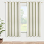 Koufall Room Darkening Curtains 63 Inches Long X 72W,70%-80% Blackout Cream Colored Curtains For Bedroom,Light Bege