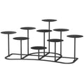 QIKADSEN Black Metal Pillar Candle Candelabra for Fireplace/Table/Wedding/Christmas Decoration Iron Candle Holders of 9 DIY Home