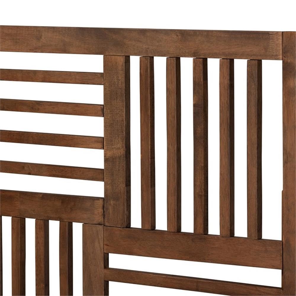 Baxton Studio Gemma Mid-Century Modern Transitional Walnut Brown Finished Wood Twin Size Platform Bed