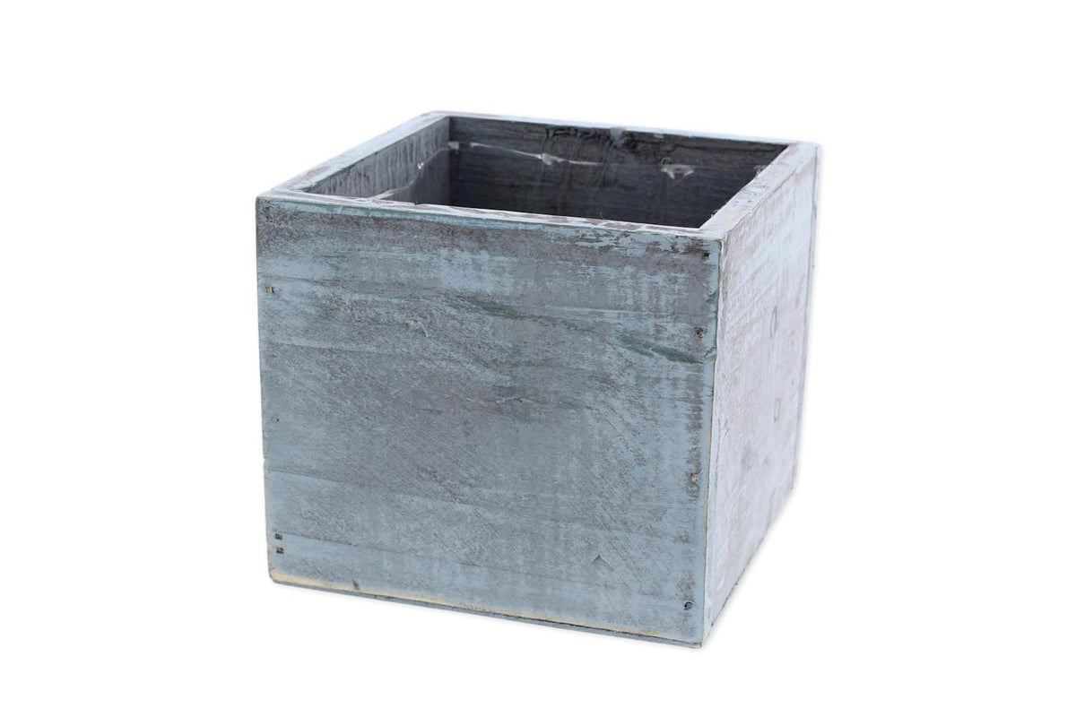 Lucky Winner Rustic Wooden Box Planter (Blue)