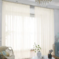 Window Beige Sheer Curtains 145 Inches Long 2 Panels Sheer Curtain Basic Rod Pocket Panel For Bedroom Children Living Room Yard