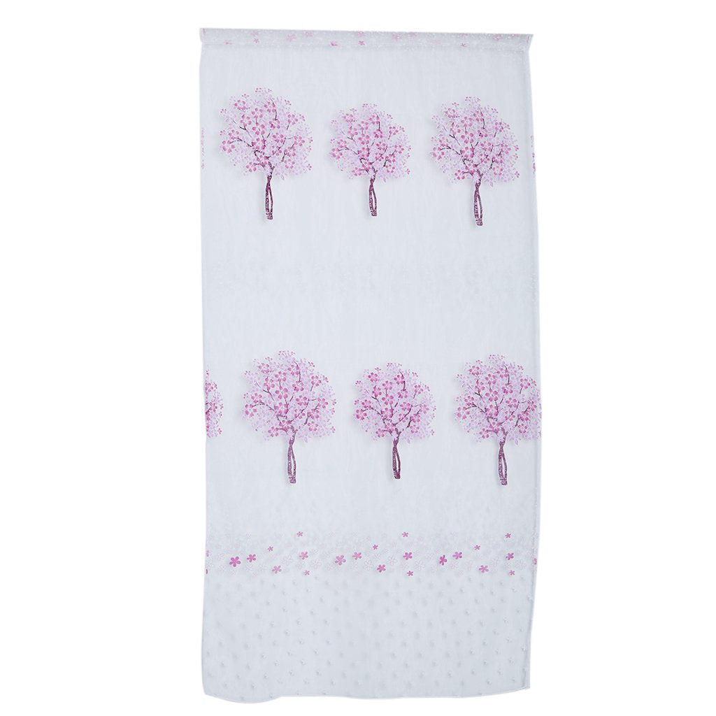 MagiDeal 1 Panel Simple Style Trees Print Sheer Voile Curtain for Living Room Bedroom Balcony Patio Door Decoration  purple, On