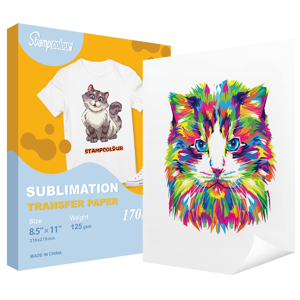 Stampcolour Sublimation Paper Heat Transfer Paper 8.5X11 Inch A4 130 Sheets For Any Epson Hp Canon Sawgrass Inkjet Printer With
