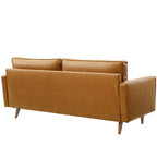 Modway Eei-3765-Tan Valour Upholstered Faux Leather Sofa, Tan