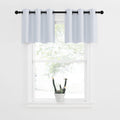 Nicetown Greyish White Tiers Room Darkening Valances - Energy Efficient Kitchen Grommet-Top Kitchen Curtain Panels For Short Windows (2-Pack, W42 X L18 Inches, Platinum-Greyish White)