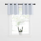 Nicetown Greyish White Tiers Room Darkening Valances - Energy Efficient Kitchen Grommet-Top Kitchen Curtain Panels For Short Windows (2-Pack, W42 X L18 Inches, Platinum-Greyish White)