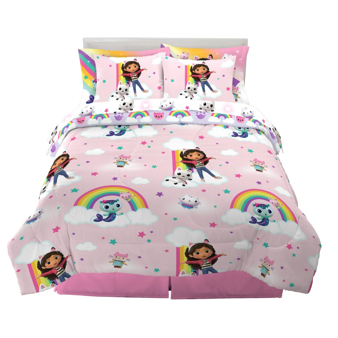 Franco Gabby'S Dollhouse Kids Bedding Super Soft Comforter And Sheet Set With Sham, 7 Queen Size, (Official Licensed Product)