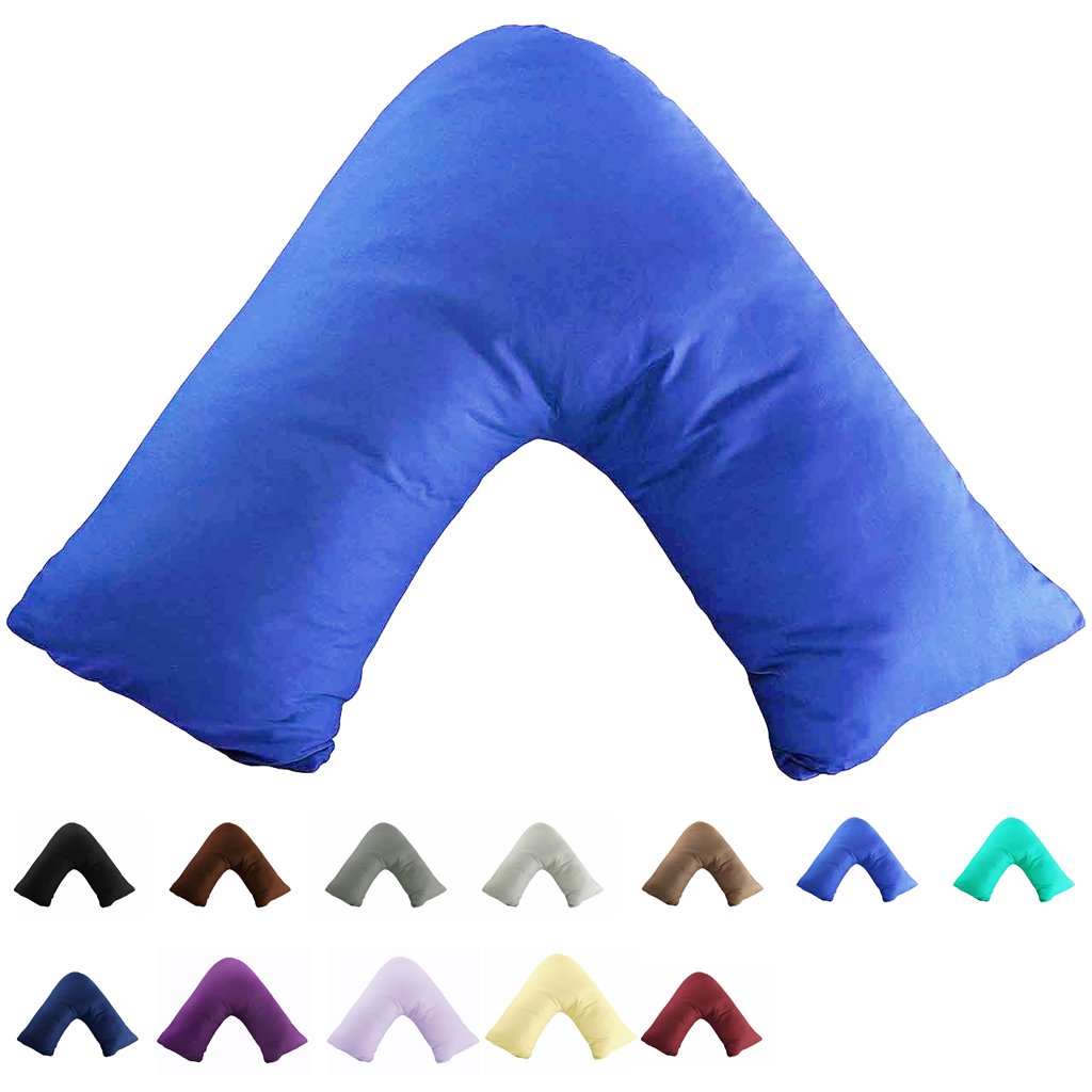 Taoson 100% Cotton 300 Thread Count Soild Envelope Style V Shaped/Tri/Boomerang Standard Pillow Case Cushion Cover Only Cover No