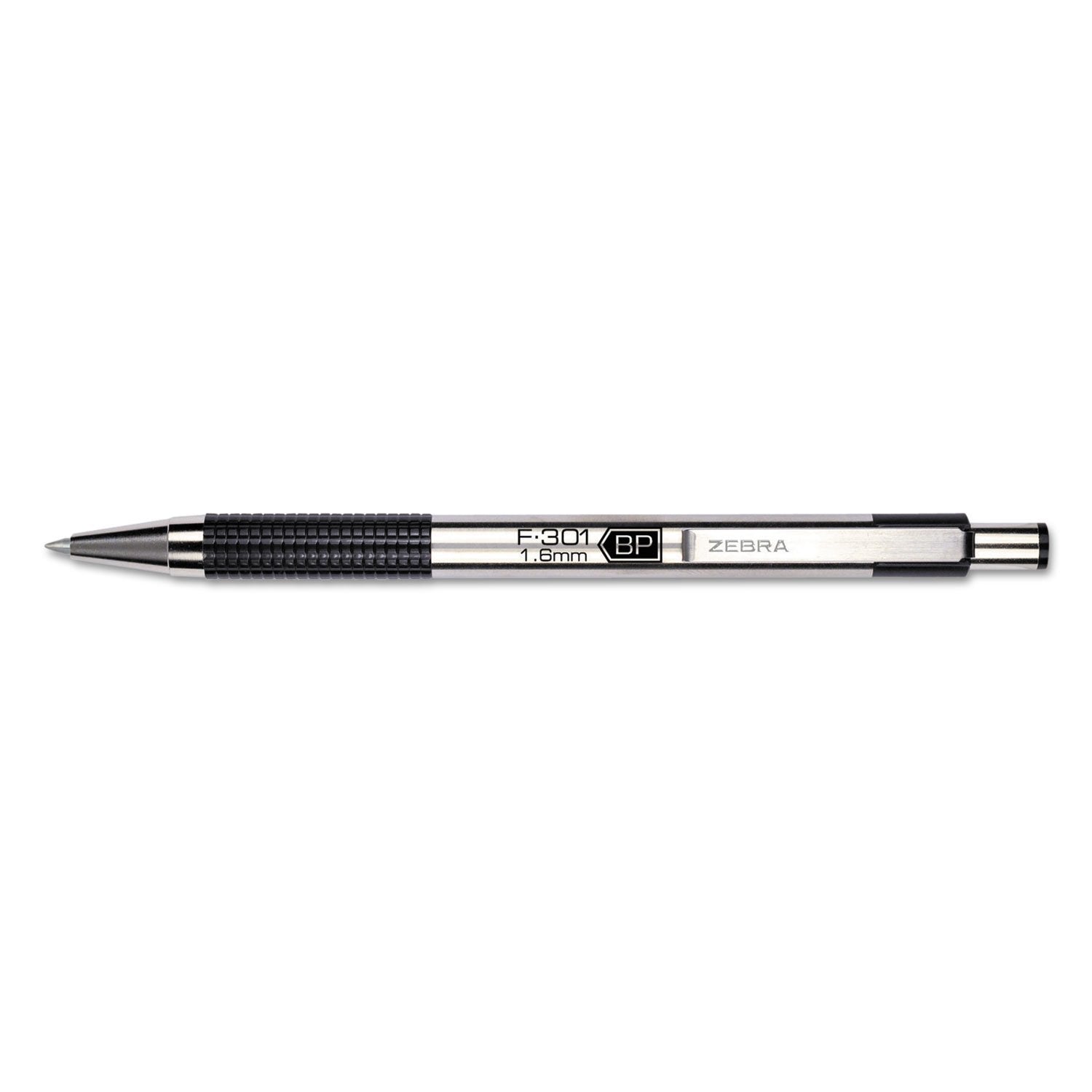 Zebra F-301 Ballpoint Retractable Pen, Black Ink, Bold, Dozen