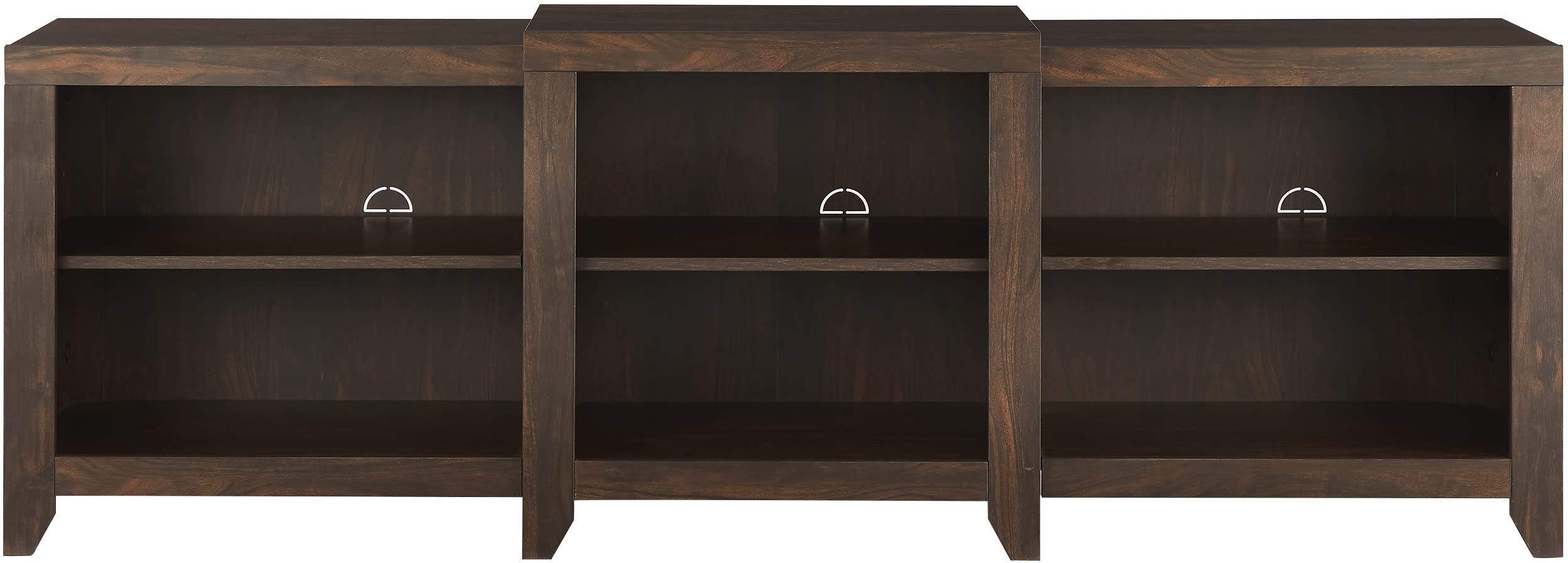 Crosley Furniture Ronin Low Profile Tv Stand For 75+ Inch Tvs, Entertainment Center With Storage Shelves, Dark Walnut