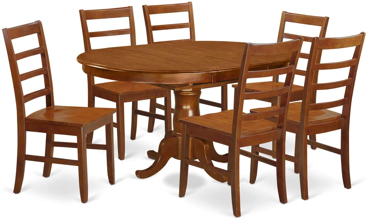 East West Furniture POPF7-SBR-W 7 Piece Dining Table Set