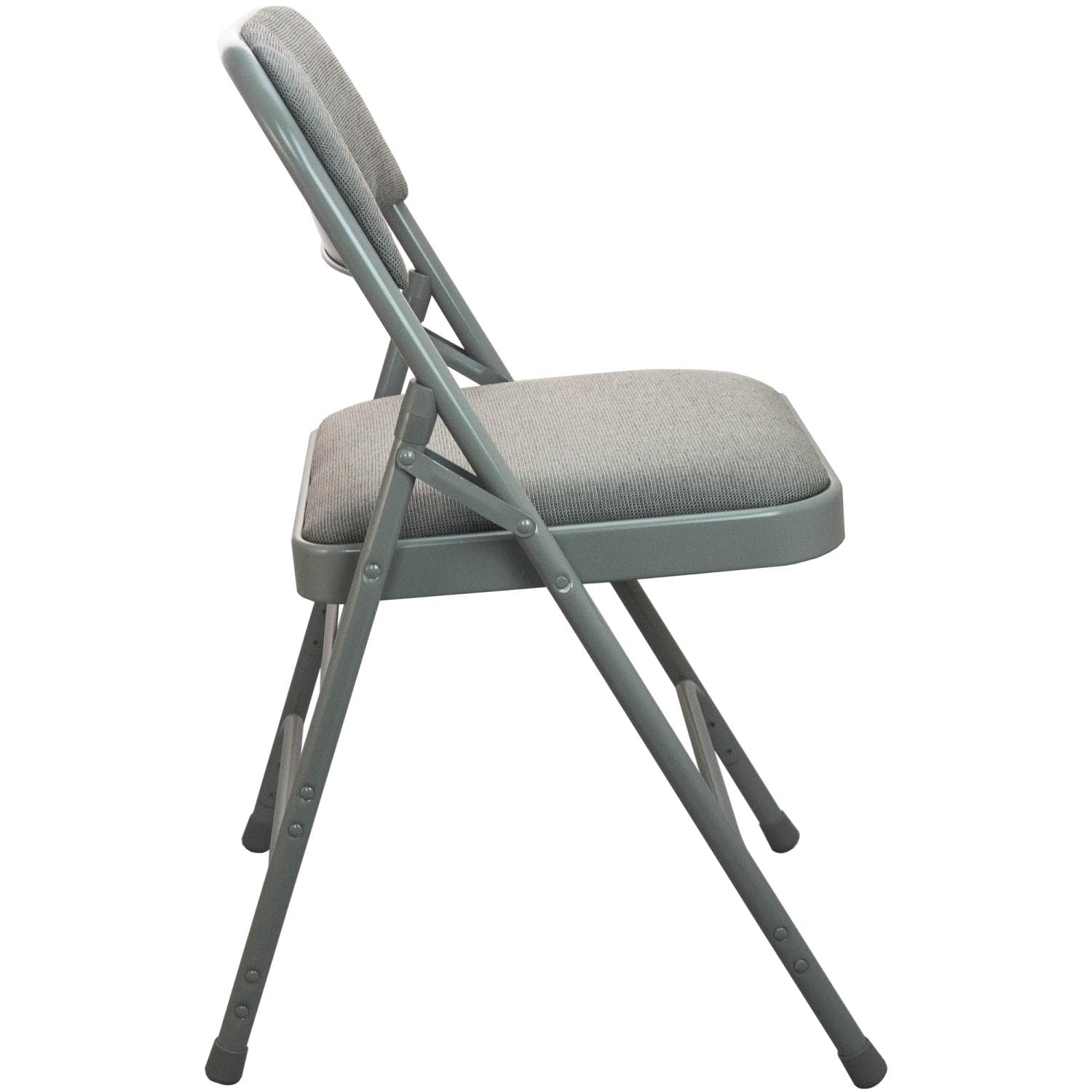 Flash Furniture Advantage Padded Folding Chair 1 Seat, Grey Fabric/Grey Metal
