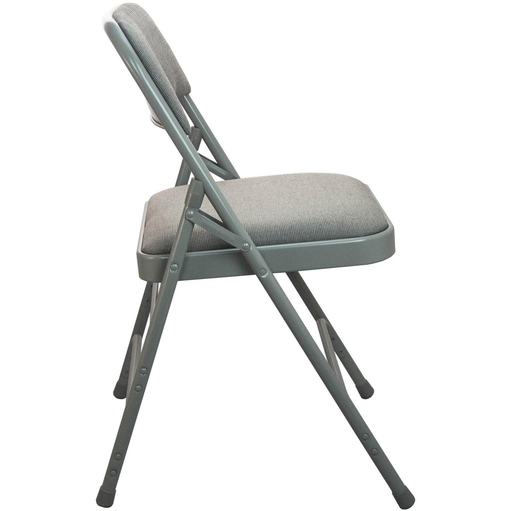 Flash Furniture Advantage Padded Folding Chair 1 Seat, Grey Fabric/Grey Metal
