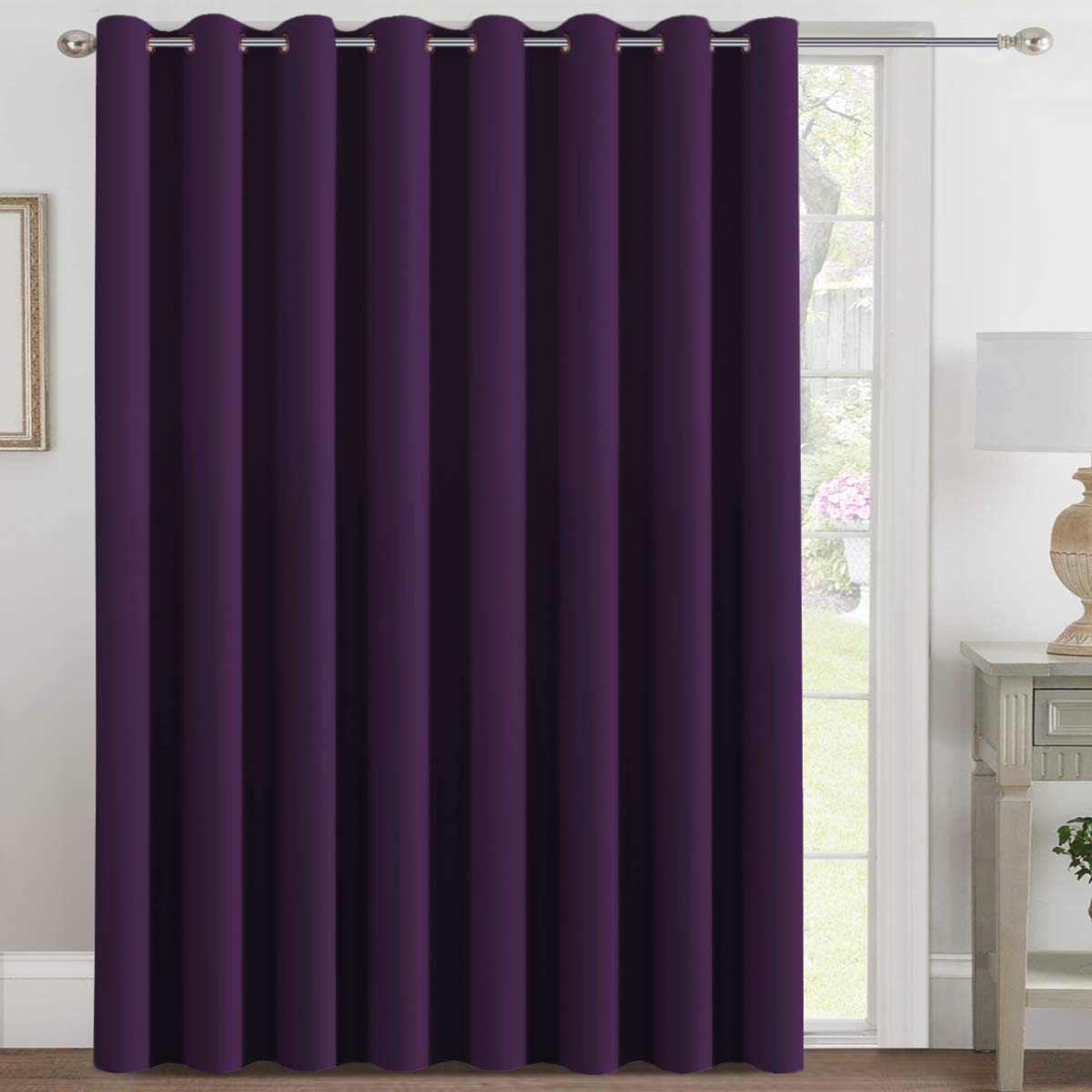 H.VERSAILTEX Blackout Patio Curtains 100 x 84 Inches for Sliding Door Extral Wide Blackout Curtain Panels Thermal Insulated Room