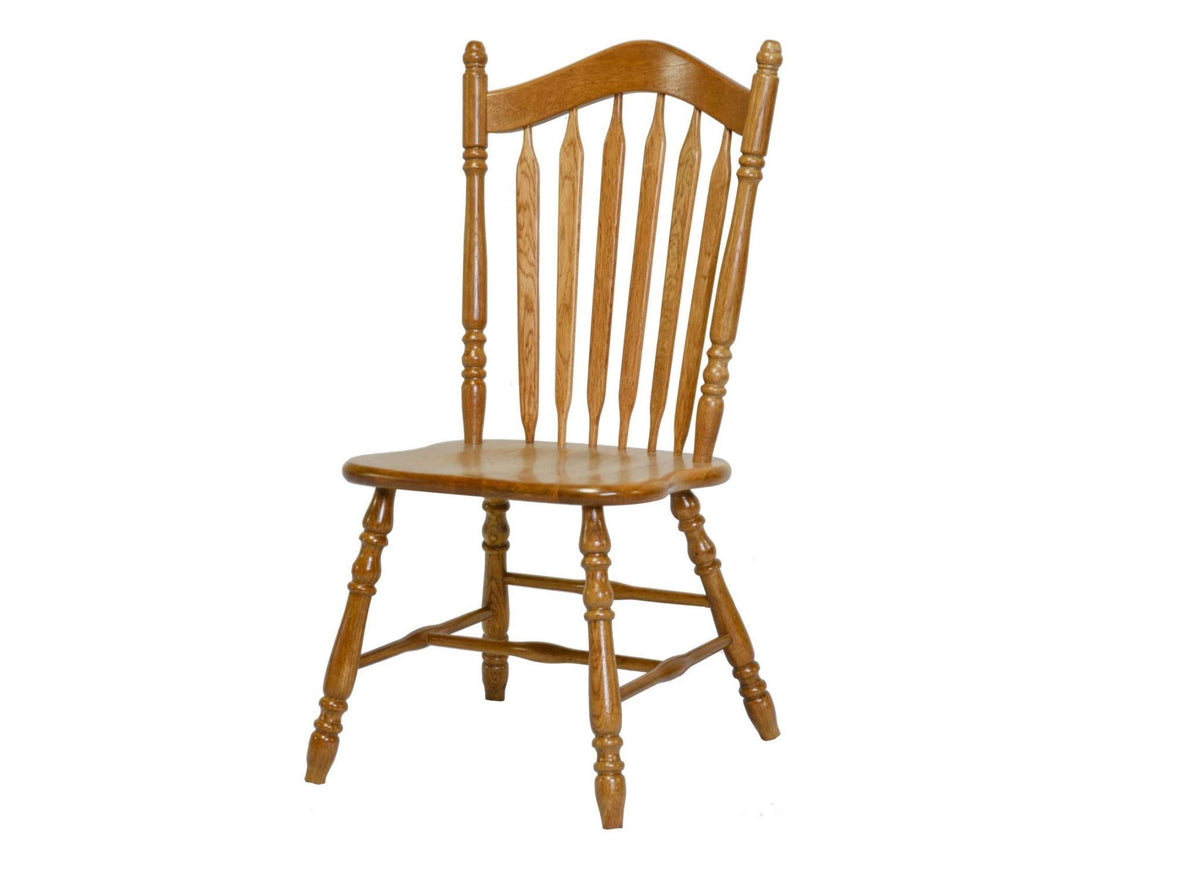 HomeRoots Harvest Oak Arched Back Hardwood Dining or Side Chair