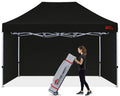 Mastercanopy Heavy Duty Pop-Up Canopy Tent With Sidewalls (10X15,Black)