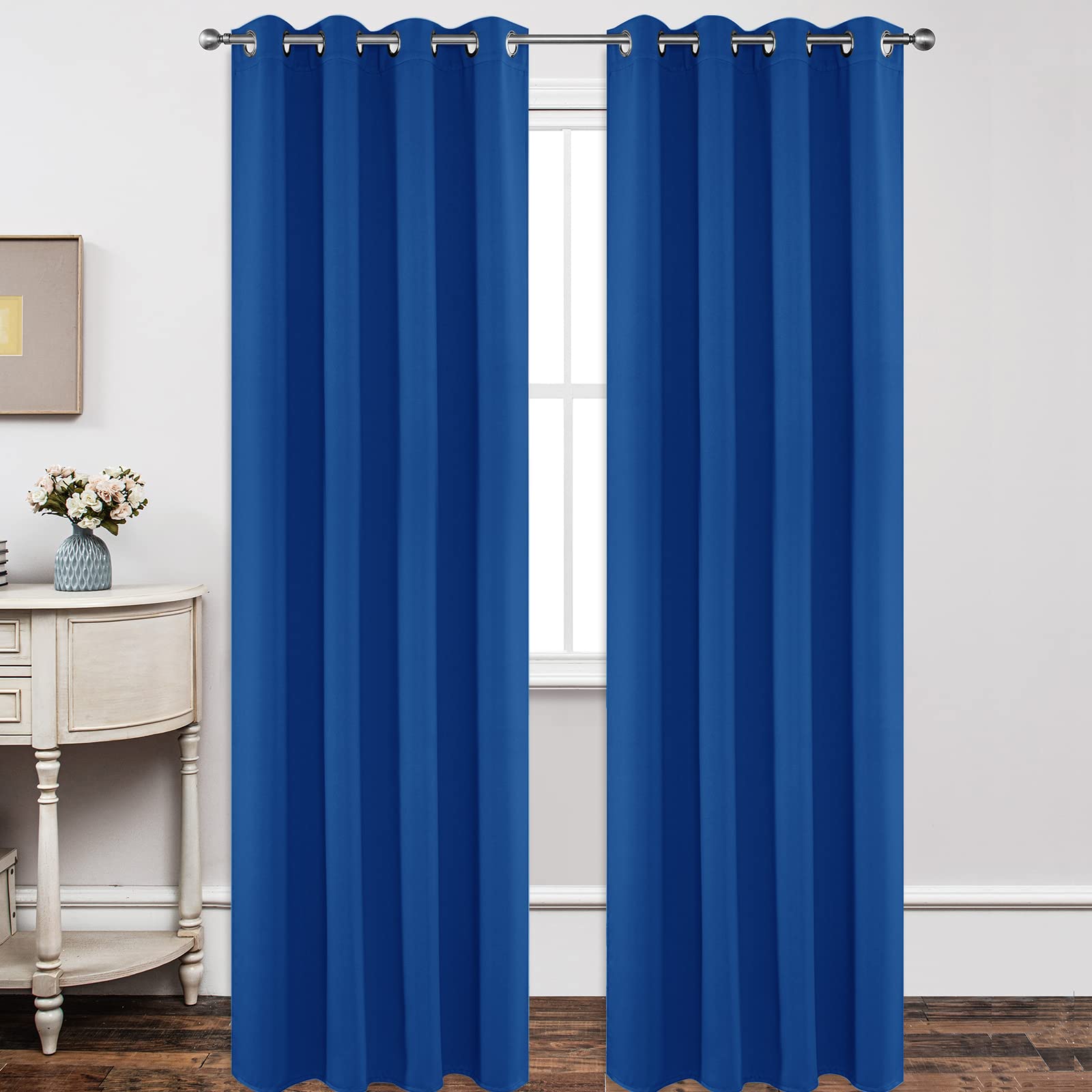 Joydeco Blackout Curtains 108 Inch Length 2 Panels Set, Thermal Insulated Long Curtains& Drapes 2 Burg, Room Darkening Grommet C