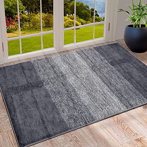 Vaukki Indoor Doormat Entryway Door Rug, Non Slip Absorbent Mud Trapper Mats, Low-Profile Inside Floor Mats, Soft Machine Washab