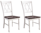 Crosley Furniture Shelby Traditional Wood X-Back Dining Room Chairs Set of 2, Kitchen Chair, Distressed White